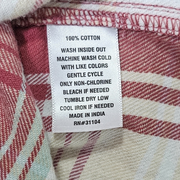 TRUE CRAFT | 100% COTTON FULL BUTTON FLANEL SHIRT DRESS - Picture 14 of 15